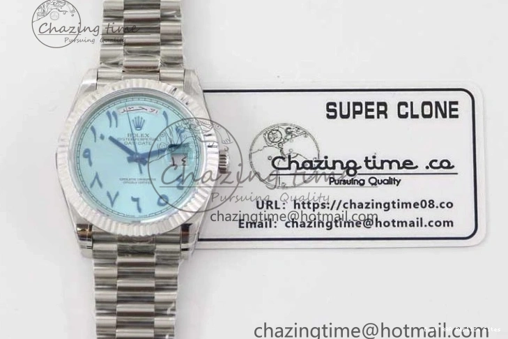 Good Copy Rolex Watches Steel Ice 40mm Best TWF 1:1 2357 SS Arabic A Comfortable Bracelet Edition 904L on Day SS Blue Date Dial 0118